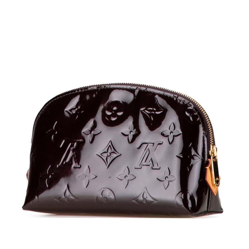 Louis Vuitton Monogram Vernis Cosmetic Pouch Purple Leather Good condition - Back View