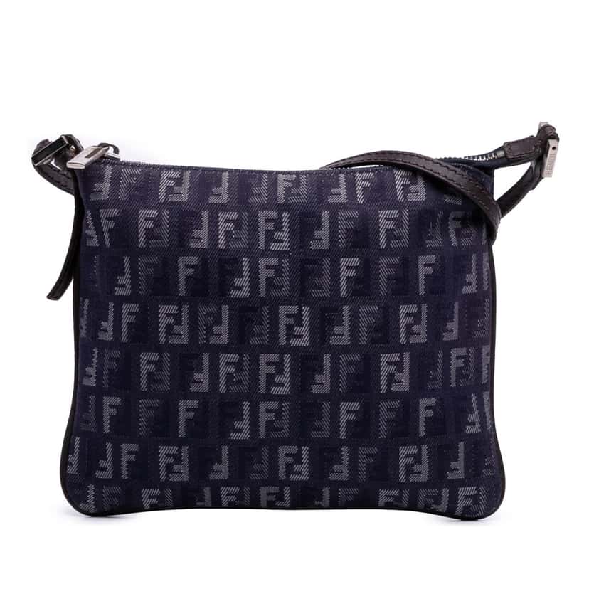 Fendi Zucchino Denim Crossbody Blue Denim Good condition - Front View