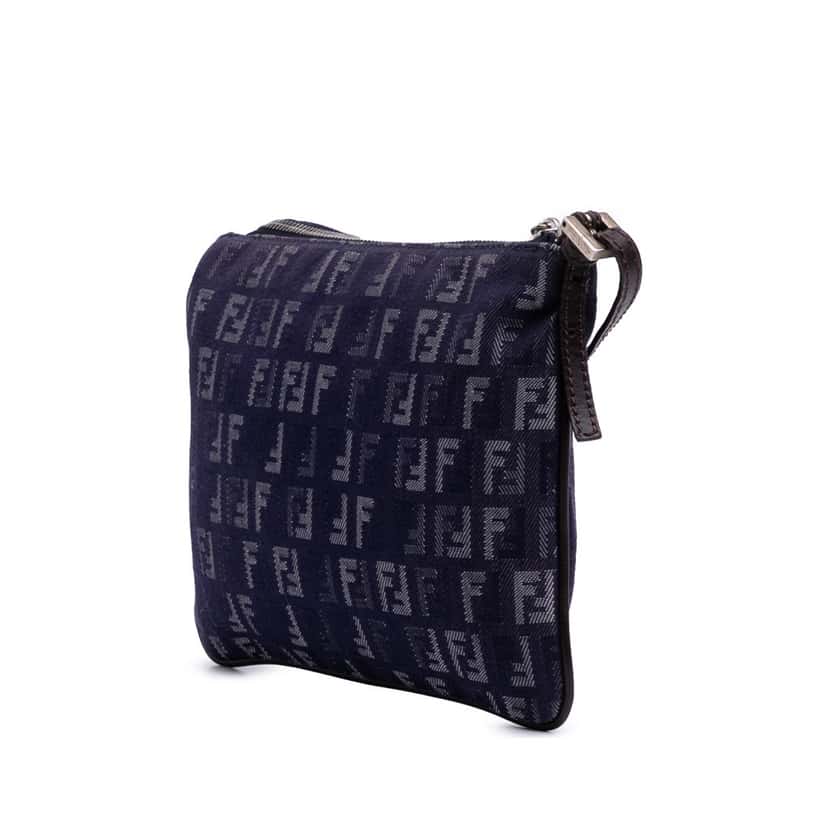 Fendi Zucchino Denim Crossbody Blue Denim Good condition - Back View