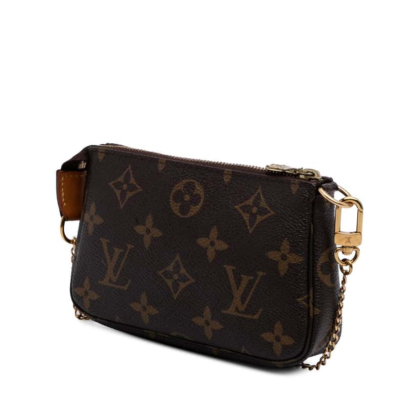 Louis Vuitton Monogram Mini Pochette Accessoires Brown Canvas Good condition - Back View
