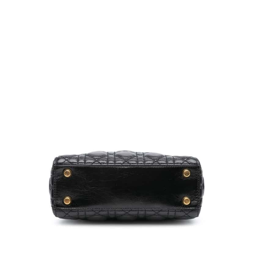 Dior Small Crinkled Patent Cannage My ABCDior Lady Dior Black Leather Good condition - Inside View