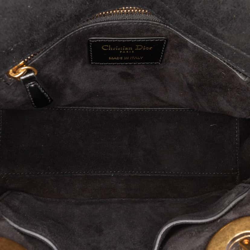 Dior Small Crinkled Patent Cannage My ABCDior Lady Dior Black Leather Good condition - Model View