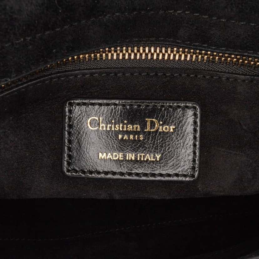 Dior Small Crinkled Patent Cannage My ABCDior Lady Dior Black Leather Good condition - Box View