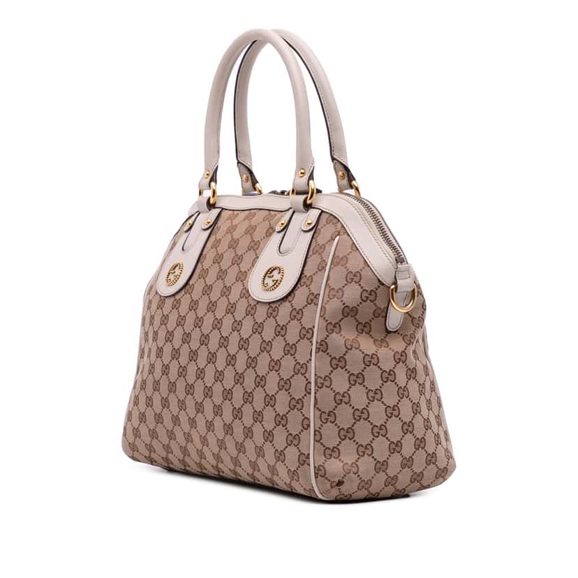Gucci GG Canvas Scarlett Satchel Brown Canvas Good condition - Back View