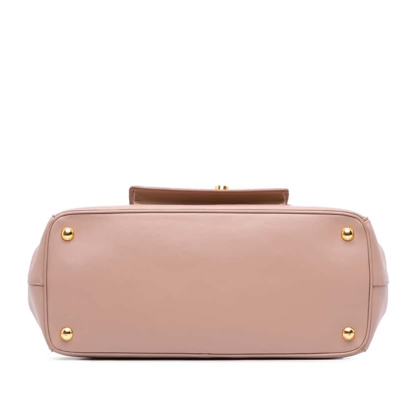 Prada Saffiano Lux Galleria Double Zip Front Pocket Satchel Pink Leather Good condition - Inside View