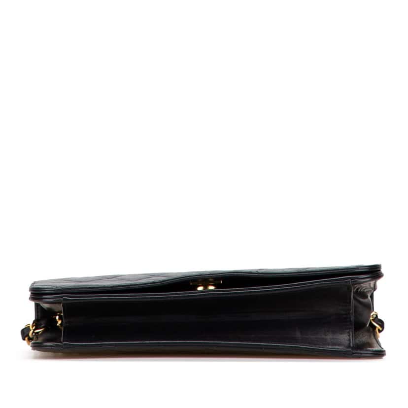 Chanel CC Quilted Lambskin Full Flap Black Leather Good condition - Inside View