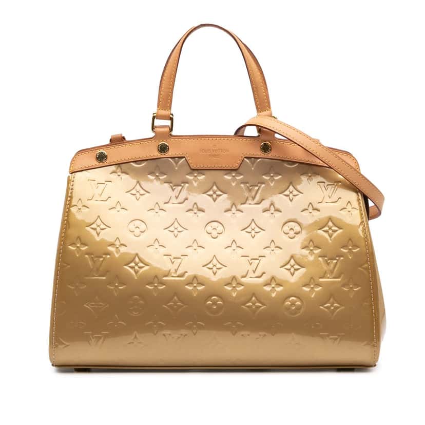Louis Vuitton Monogram Vernis Brea MM Gold Leather Good condition - Front View