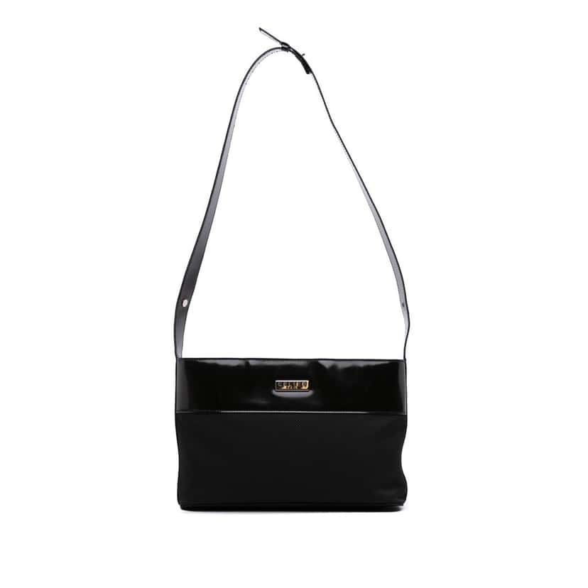 Celine Nylon Shoulder Bag Black Good condition - Front View