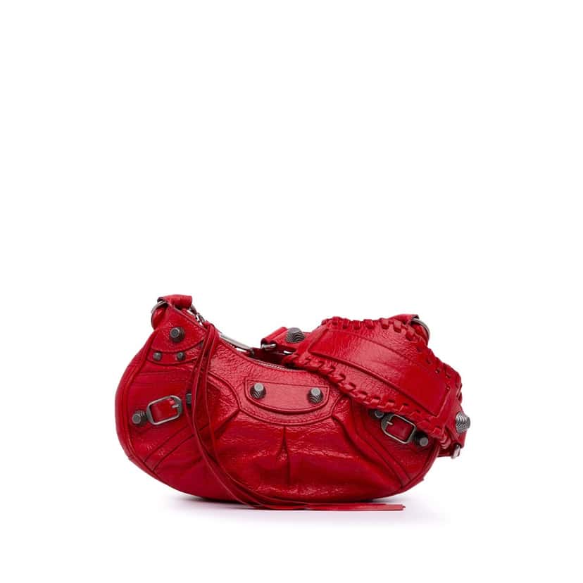 Balenciaga Lambskin Motocross Le Cagole XS Red Leather Good condition - Front View