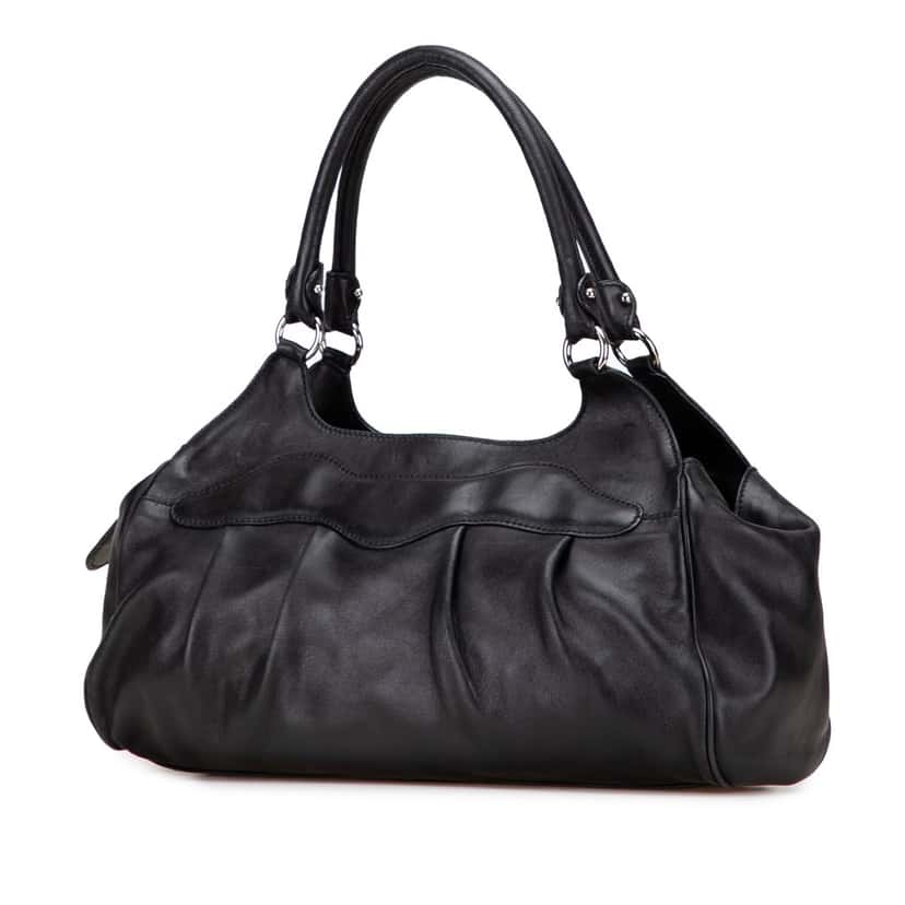 Salvatore Ferragamo Leather Gancini Shoulder Bag Black Leather Good condition - Back View