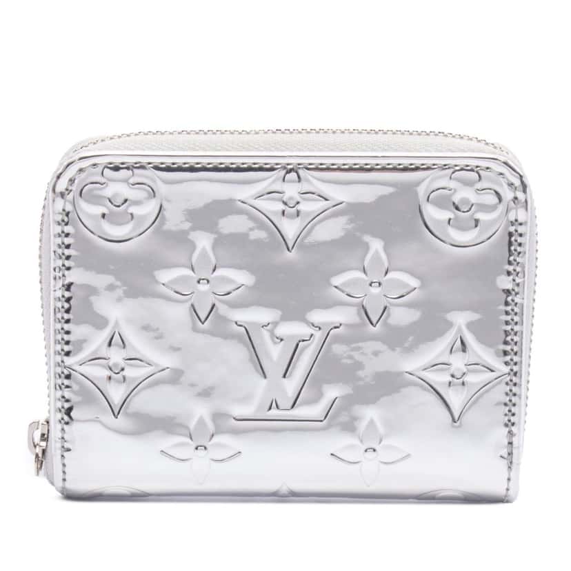 Louis Vuitton Monogram Mirror Zippy Coin Purse Silver Canvas Good condition - Front View