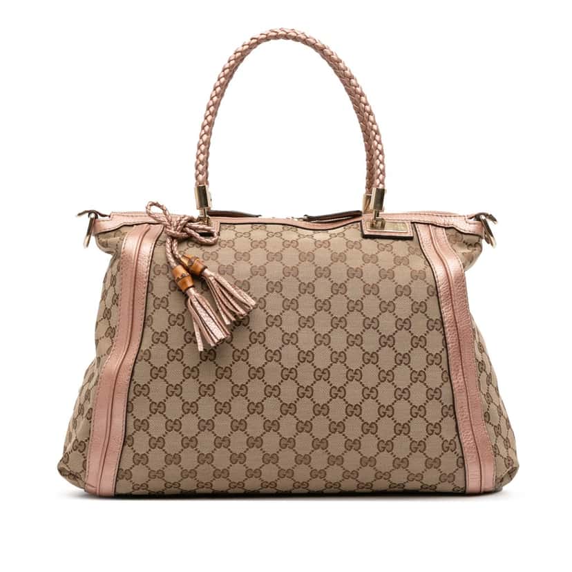 Gucci Large GG Canvas Bella Satchel Brown Canvas Good condition - Front View