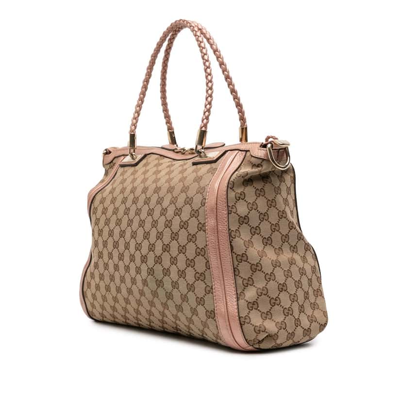 Gucci Large GG Canvas Bella Satchel Brown Canvas Good condition - Back View