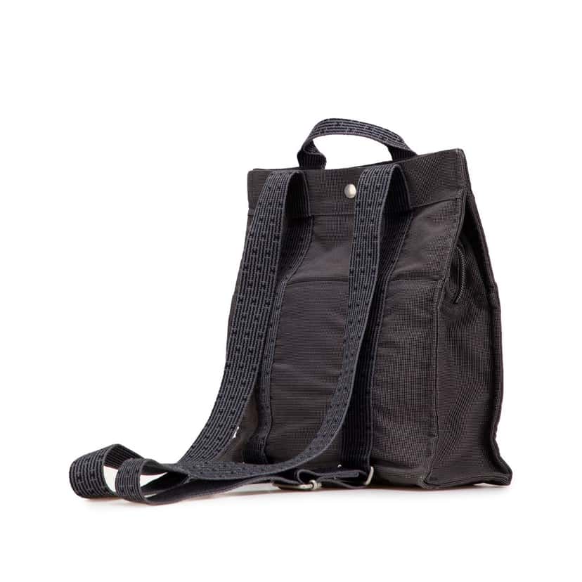 Hermès Canvas Herline Backpack MM Grey Canvas Good condition - Back View