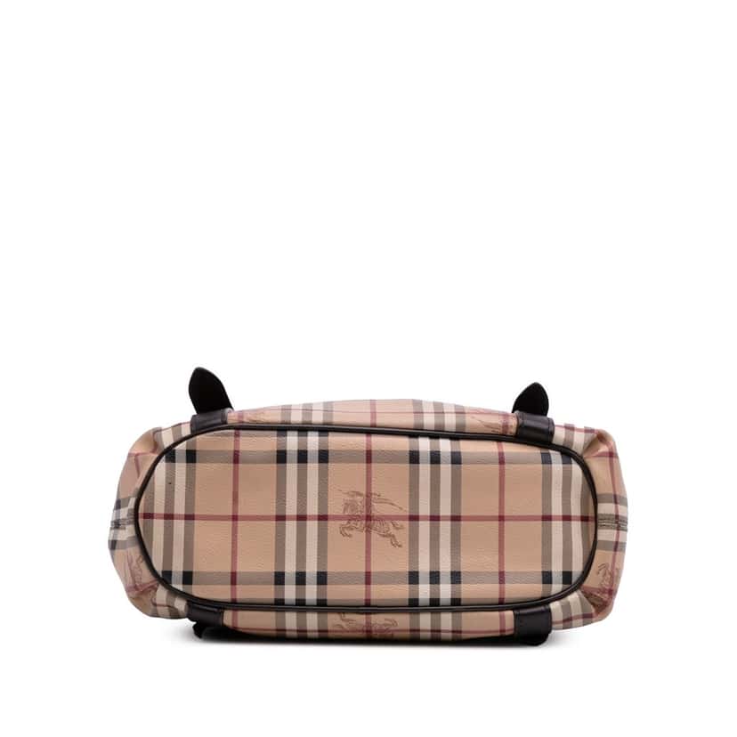 Burberry Haymarket Check Coated Canvas Satchel Brown Canvas Good condition - Inside View