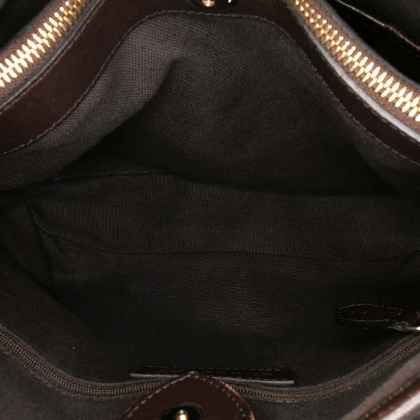 Burberry Haymarket Check Coated Canvas Satchel Brown Canvas Good condition - Model View