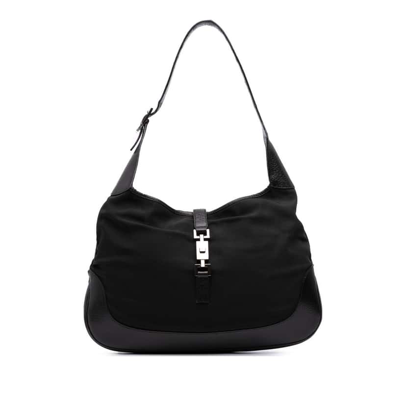 Gucci Nylon Jackie Shoulder Bag Black Good condition - Front View