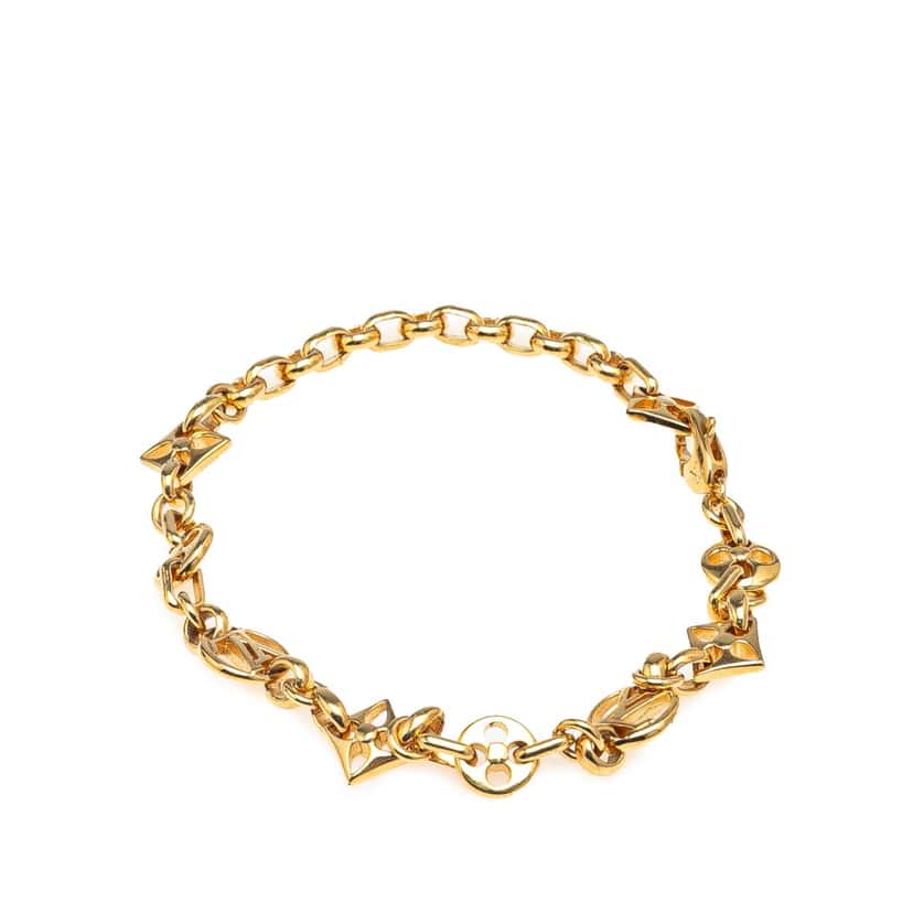 Louis Vuitton Gold Plated Monogram Crazy In Lock Bracelet Gold Metal Good condition - Back View