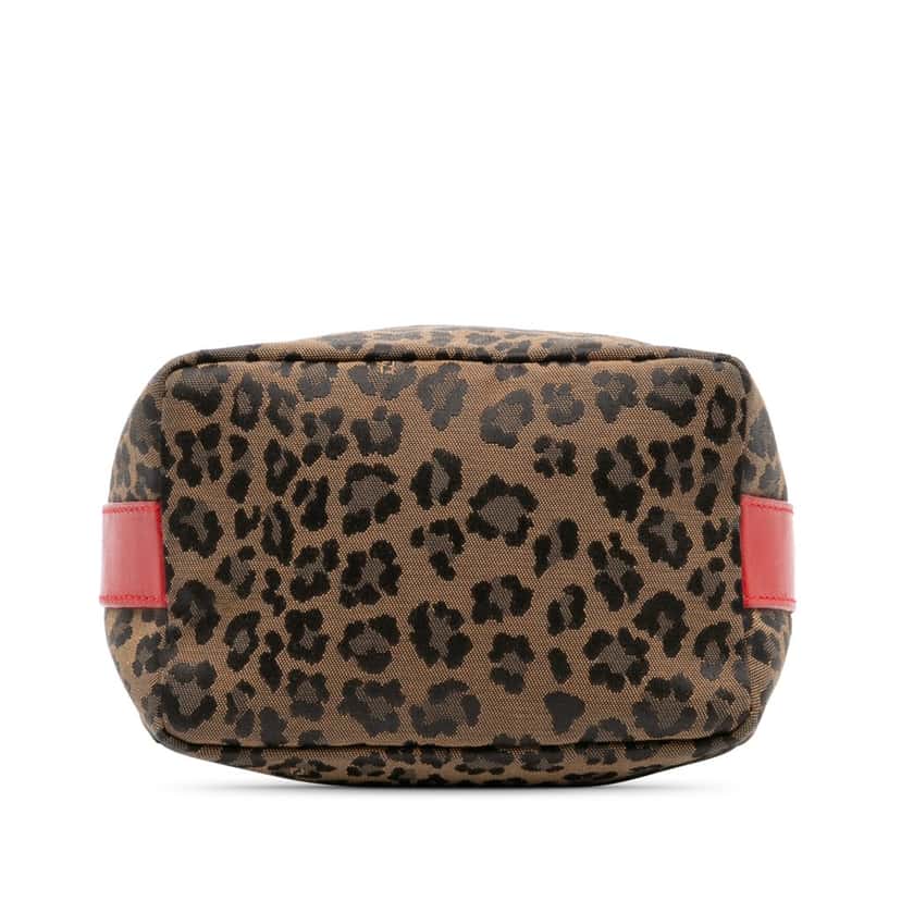 Fendi Leopard Print Canvas Handbag Brown Canvas Good condition - Inside View