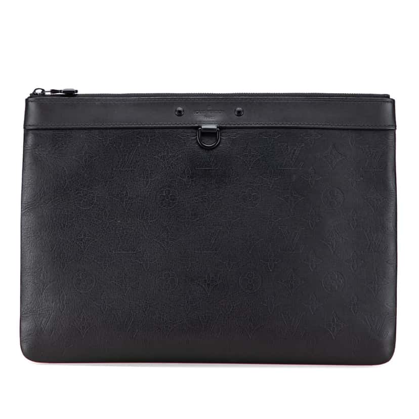 Louis Vuitton Monogram Shadow Discovery Pochette Black Leather Good condition - Front View