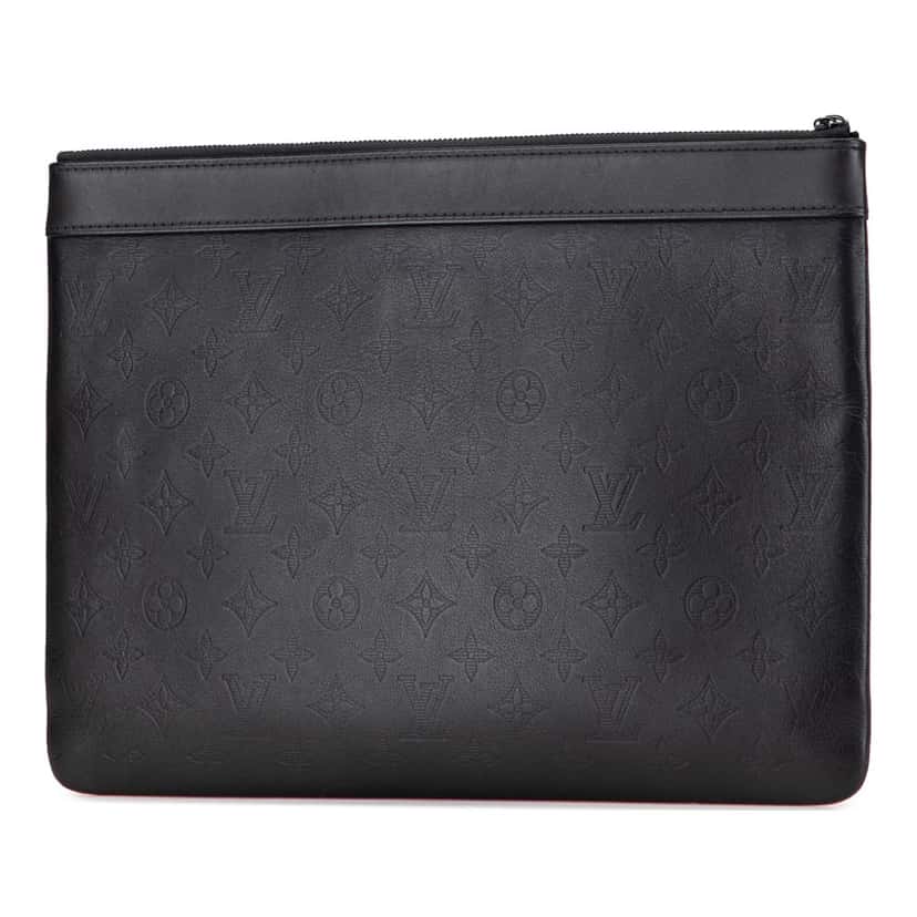 Louis Vuitton Monogram Shadow Discovery Pochette Black Leather Good condition - Back View