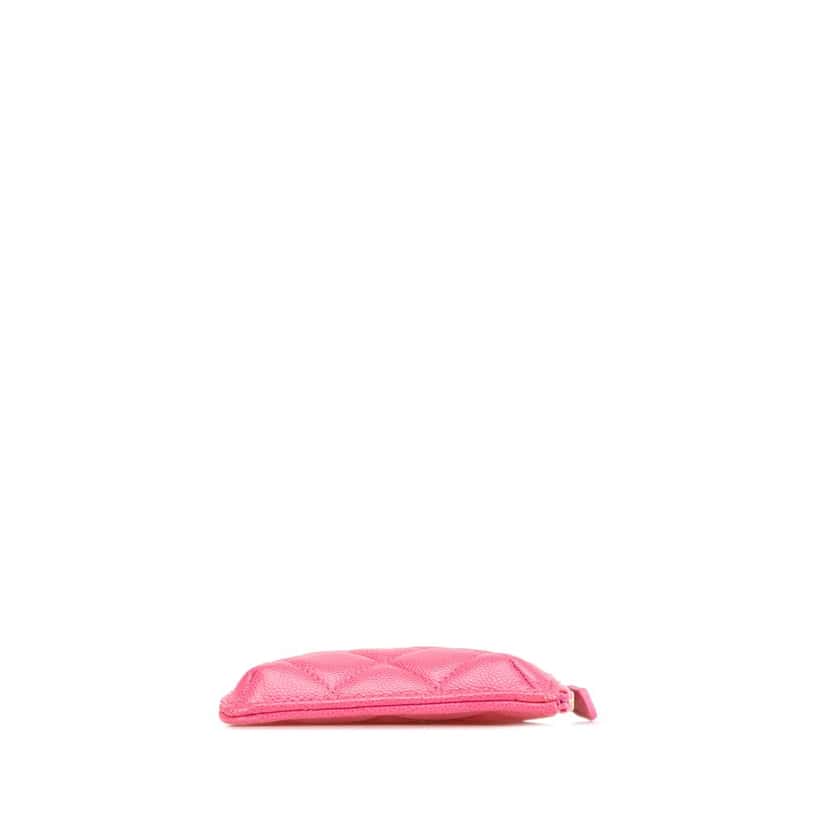 Chanel CC Quilted Caviar Flat Phone Case Wallet Pouch Pink Leather Good condition - Inside View