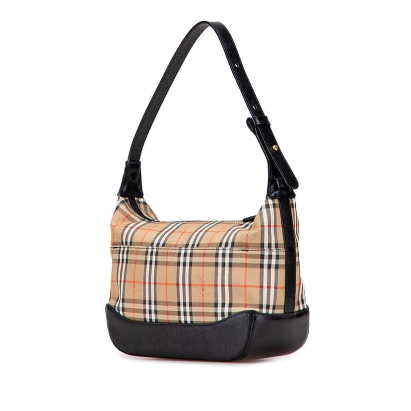 Burberry Haymarket Check Canvas Shoulder Bag Brown Canvas Good condition - Back View