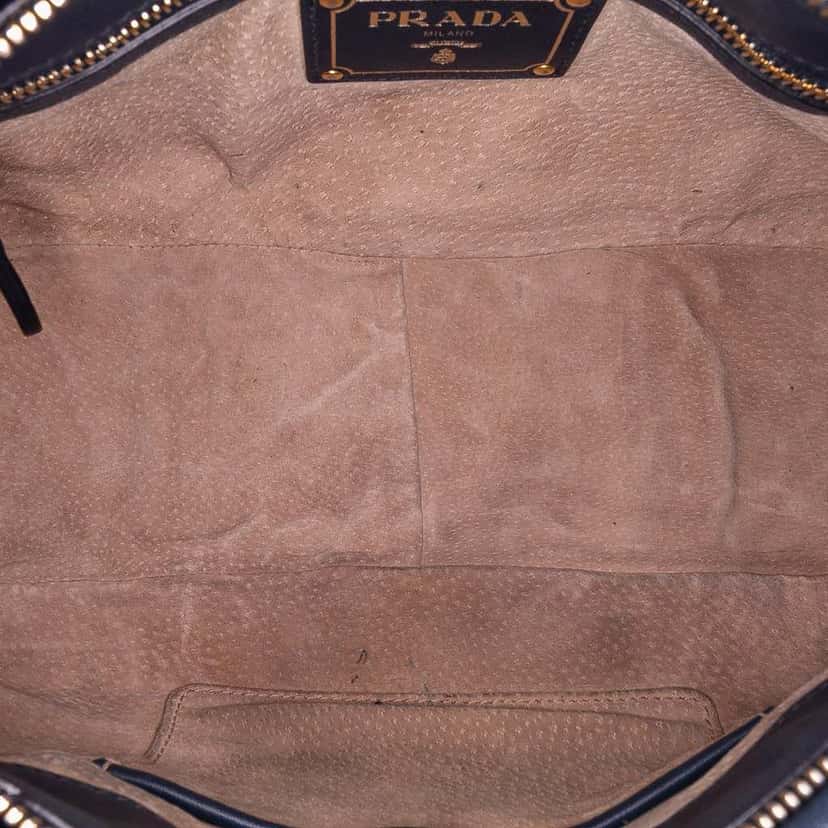 Prada Soft Calf Satchel Blue Leather Good condition - Model View