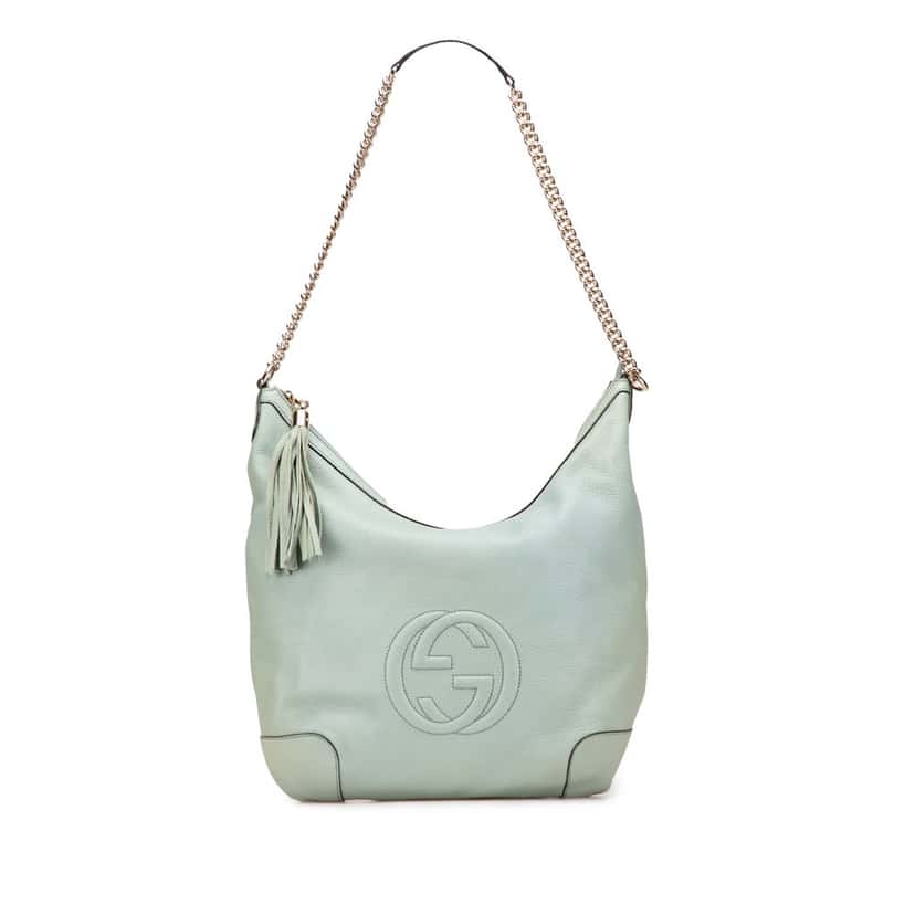 Gucci Leather Soho Chain Shoulder Bag Blue Leather Very good condition - Front View