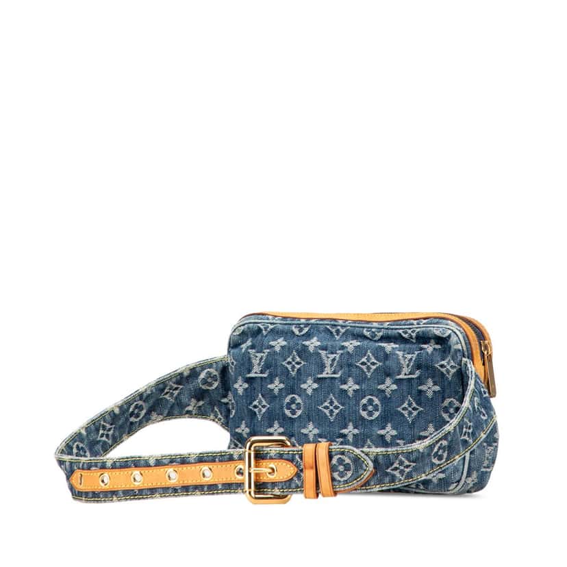 Louis Vuitton Monogram Denim Bum Bag Blue Denim Good condition - Back View
