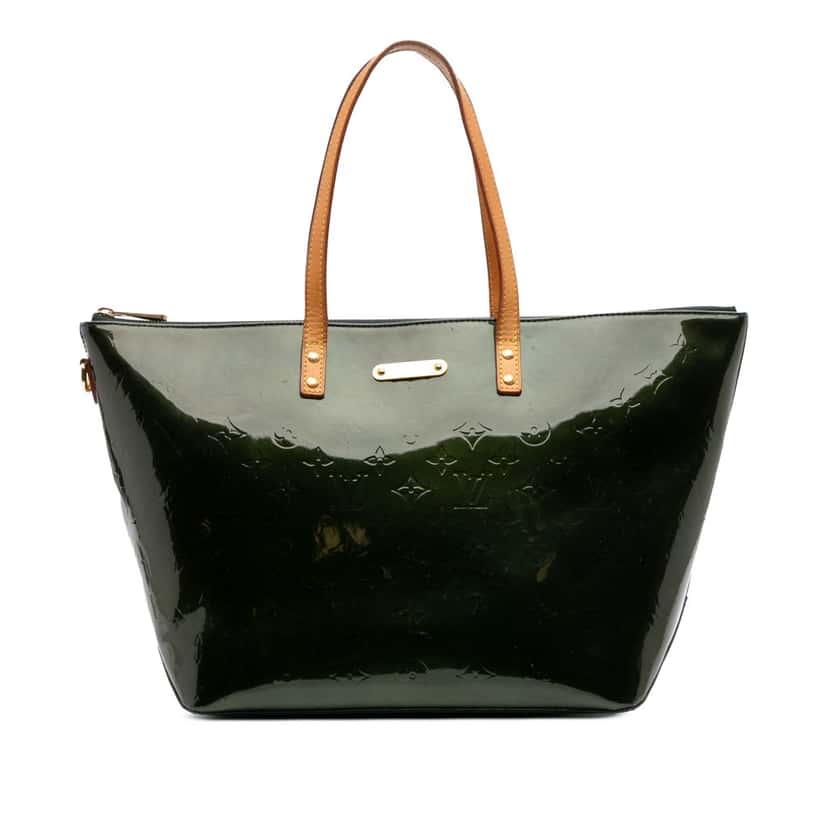 Louis Vuitton Monogram Vernis Bellevue GM Green Leather Good condition - Front View