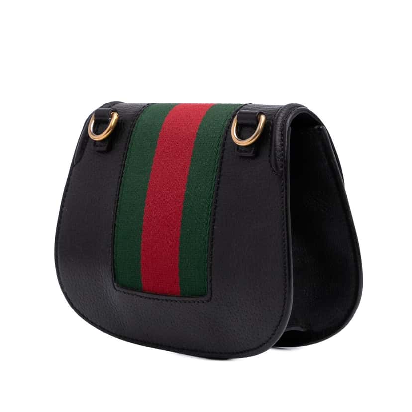 Gucci Small Leather Linea Totem Crystal Butterfly Crossbody Black Leather Good condition - Back View