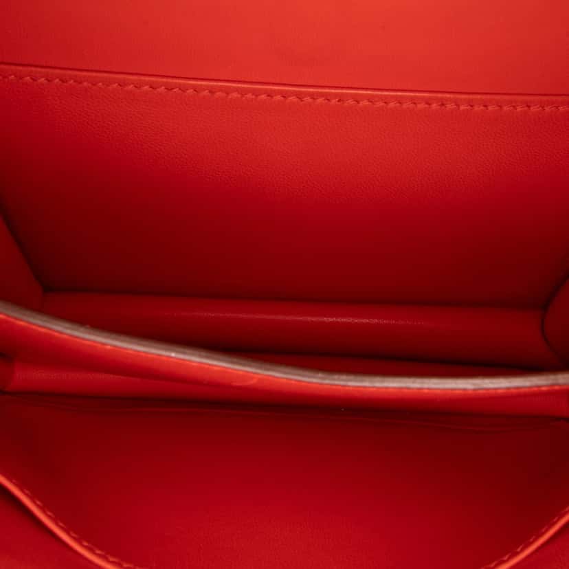Hermès Mini Tadelakt Constance 18 Red Leather Good condition - Box View