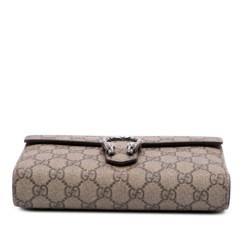 Gucci GG Supreme Dionysus Chain Wallet Brown Canvas Good condition - Inside View