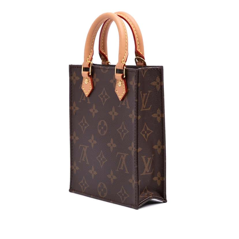 Louis Vuitton Monogram Petit Sac Plat Brown Canvas Good condition - Back View