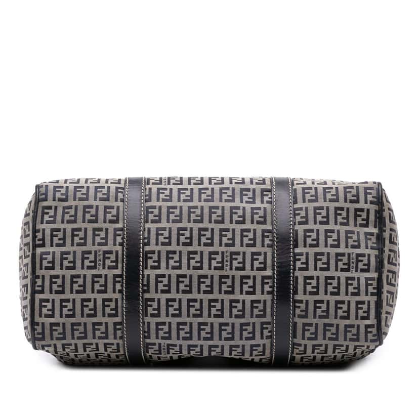 Fendi Zucchino Canvas Boston Bag Grey Canvas Good condition - Inside View