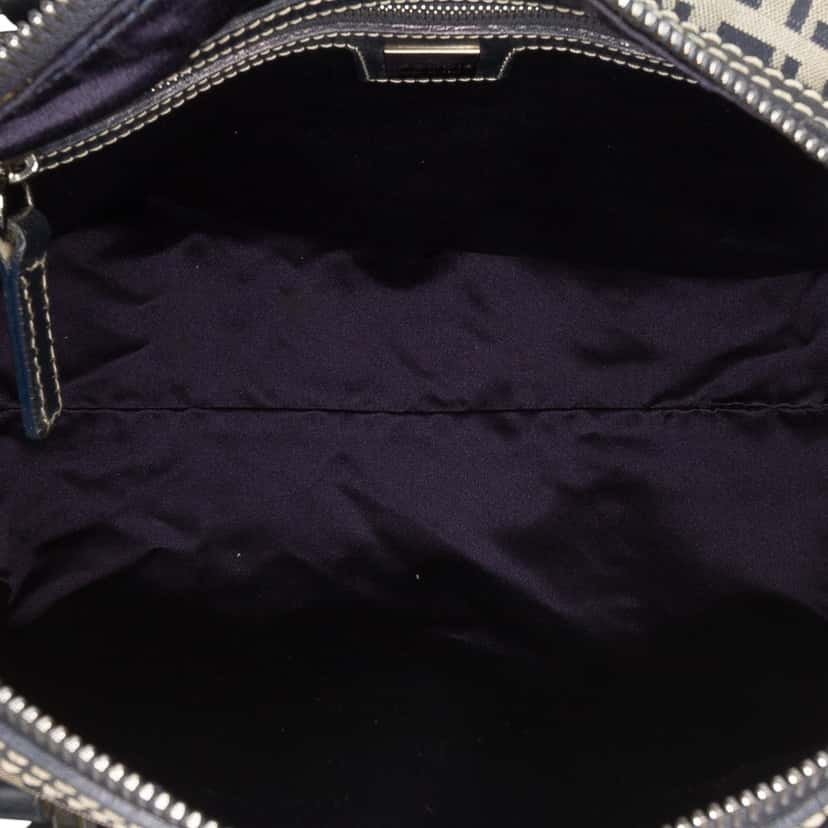 Fendi Zucchino Canvas Boston Bag Grey Canvas Good condition - Model View