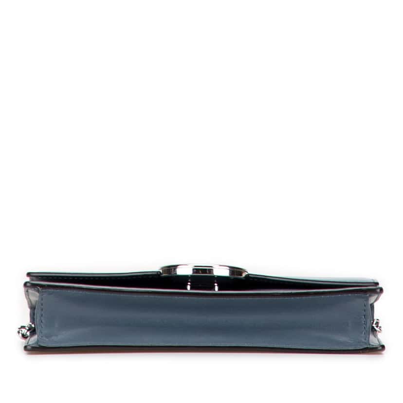 Fendi Leather F Is Fendi Envelope Wallet On Chain Blue Leather Good condition - Inside View