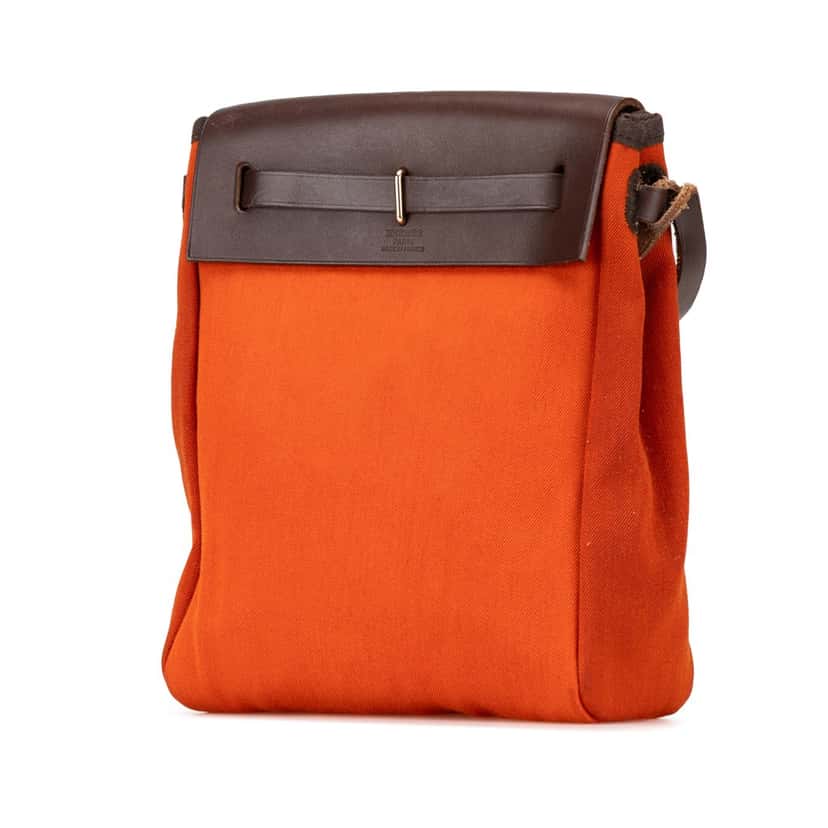 Hermès Toile Herbag TPM Orange Canvas Good condition - Back View