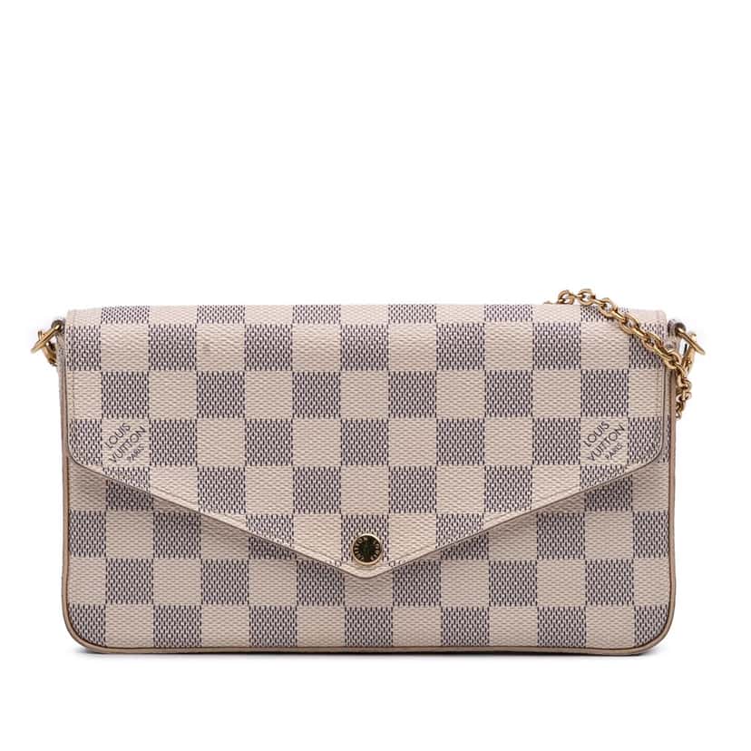 Louis Vuitton Damier Azur Pochette Felicie White Canvas Good condition - Front View