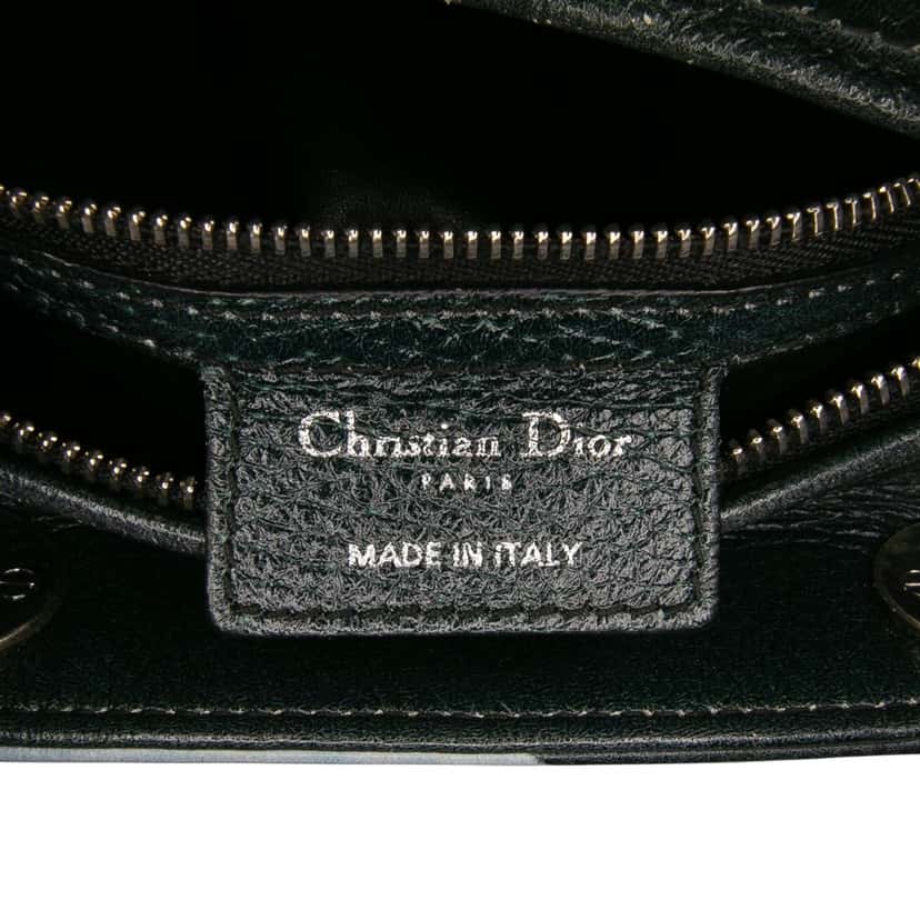 Dior Medium Deerskin Floral Print Lady Dior Green Leather Very good condition - Box View