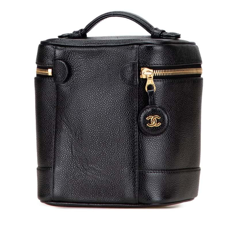 Chanel CC Caviar Vanity Bag Black Leather Good condition - Back View