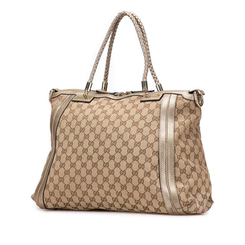 Gucci GG Canvas Bella Convertible Tote Brown Canvas Good condition - Back View
