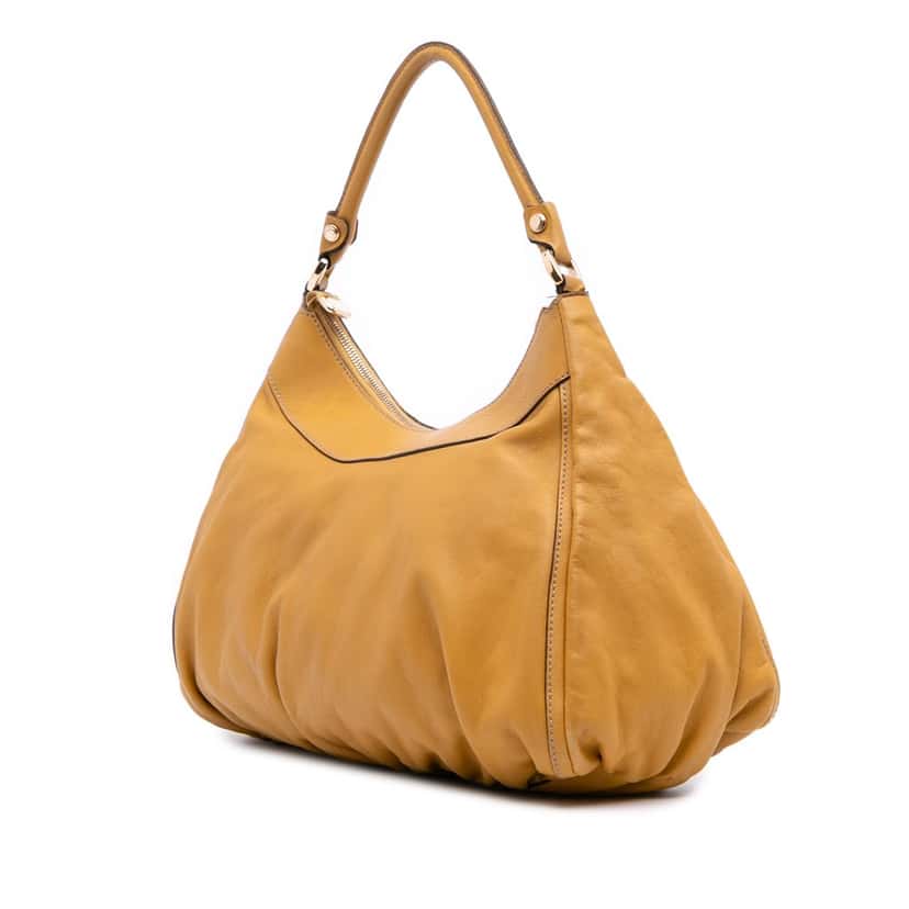 Gucci Leather Abbey D Ring Shoulder Bag Yellow Leather Good condition - Back View