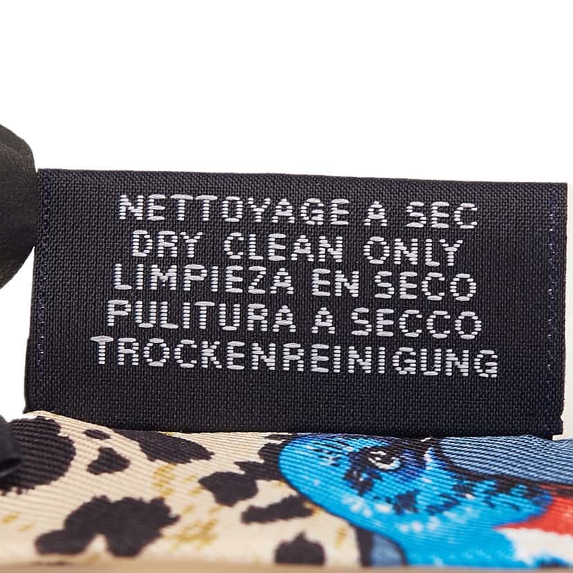 Hermès Jungle Love Love Doll Silk Twilly Scarf Blue Silk Good condition - Inside View