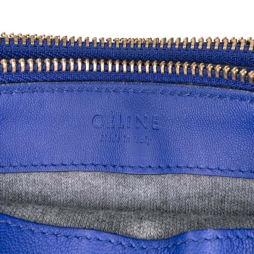 Celine Small Lambskin Trio Crossbody Blue Leather Good condition - Box View