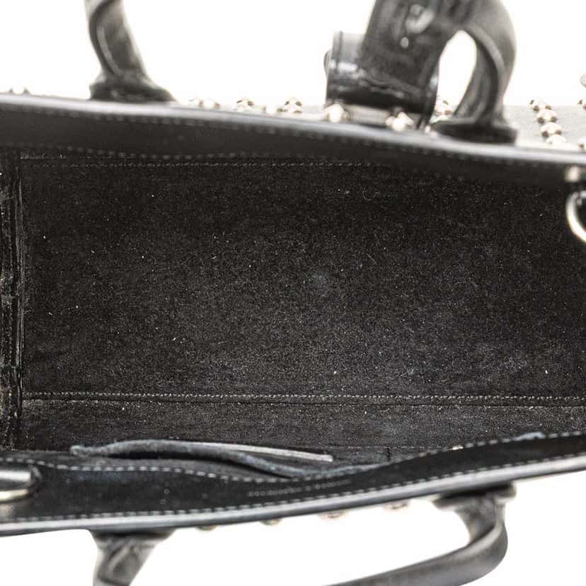 Saint Laurent Nano Grain de Poudre Studded Sac de Jour Satchel Black Leather Good condition - Model View
