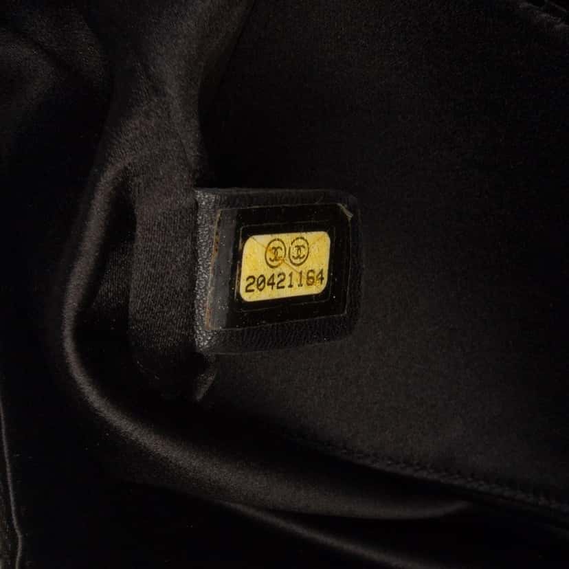 Chanel Quilted Laminated Fabric Chain Evening Crossbody Black Polyester Good condition - Box View