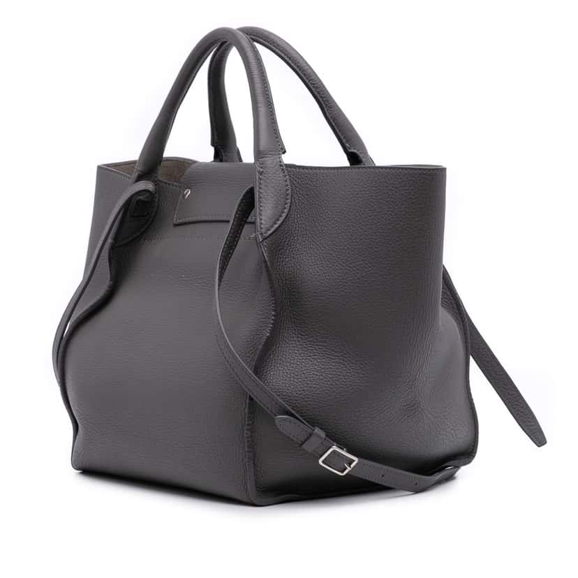 Celine Small Grained Calfskin Big Bag Grey Leather Good condition - Back View