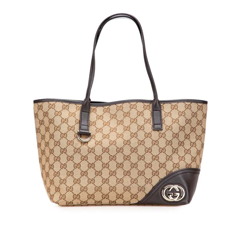 Gucci GG Canvas New Britt Tote Brown Canvas Good condition - Front View